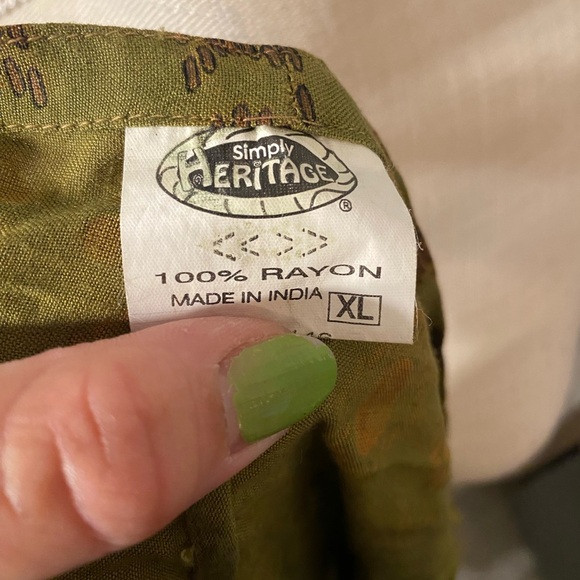 Simply Heritage Green Wrap Skirt with Embroidery Detail - Picture 7 of 8